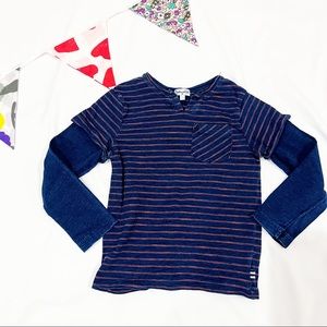 Splendid Long Sleeve Layered Stripe Shirt Size 4